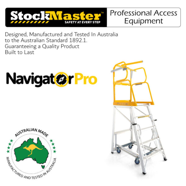 StockMaster NavigatorPRO Auto-Safe Mobile Platform Ladder - Image 4