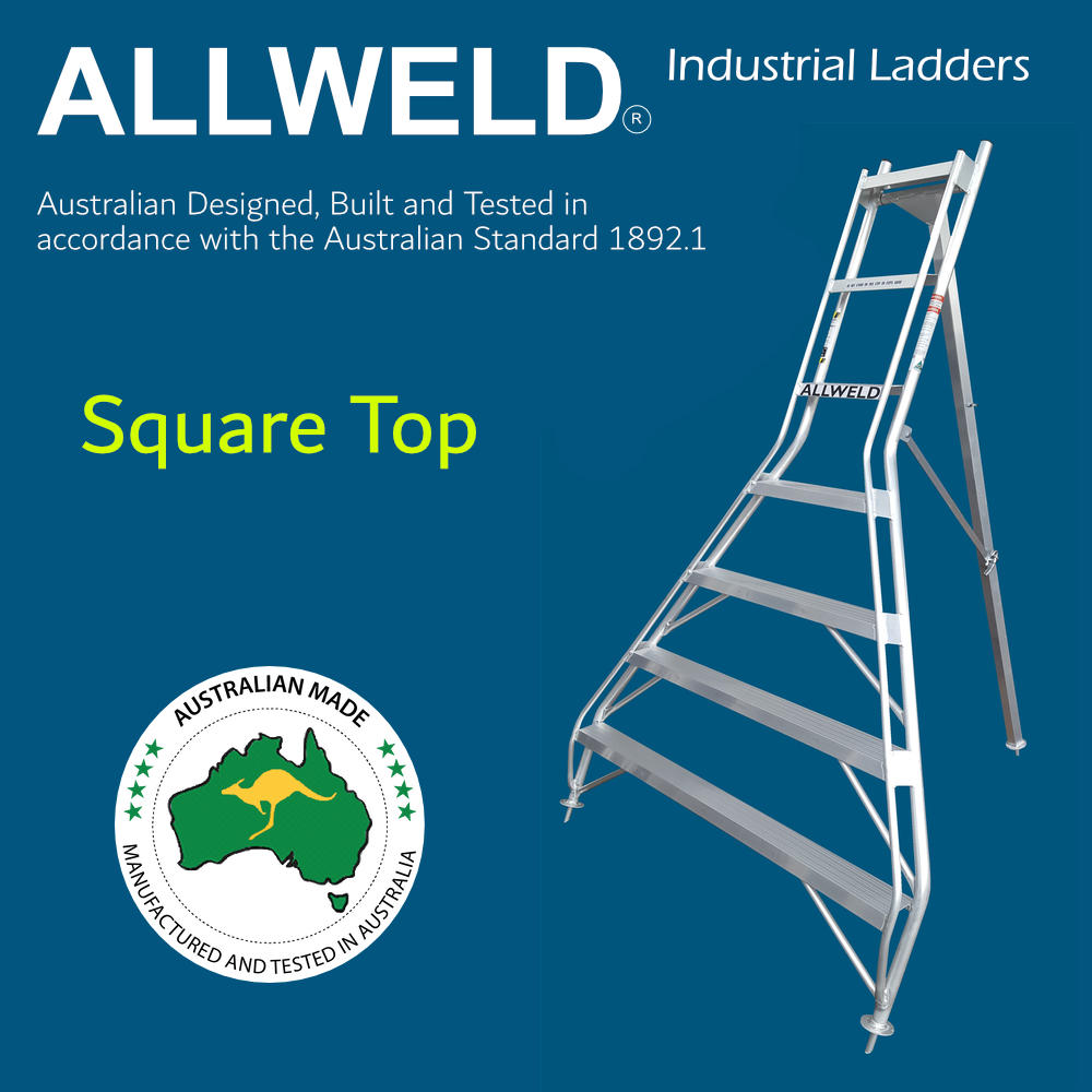 ALLWELD Tripod Ladder - Square Top - Image 2