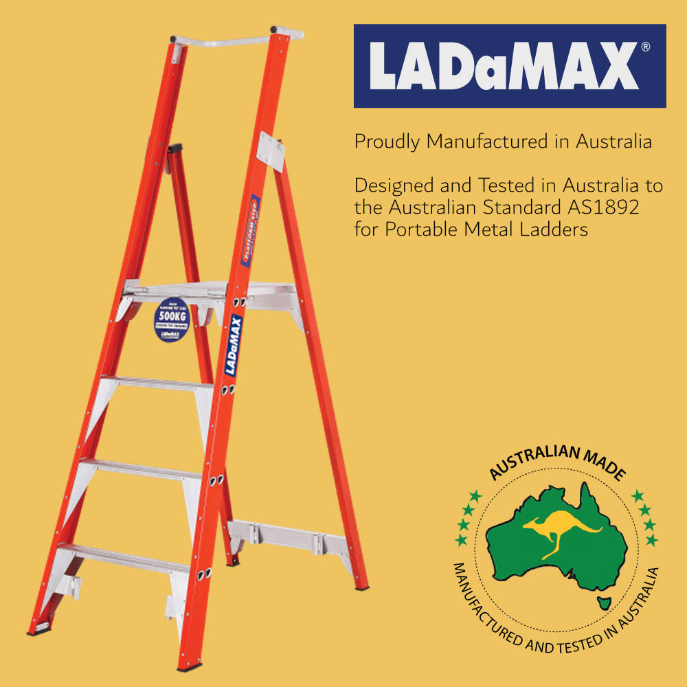 LADaMAX Fibreglass Platform Step ladder - Image 3
