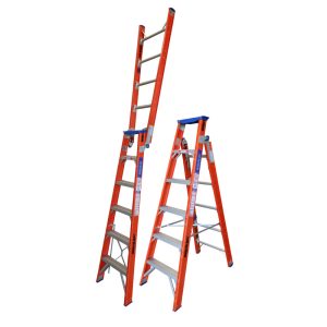 INDALEX Pro Series Fibreglass Dual Purpose Ladder open closed