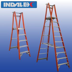 INDALEX Pro Series Fibreglass Platform Ladder large, small