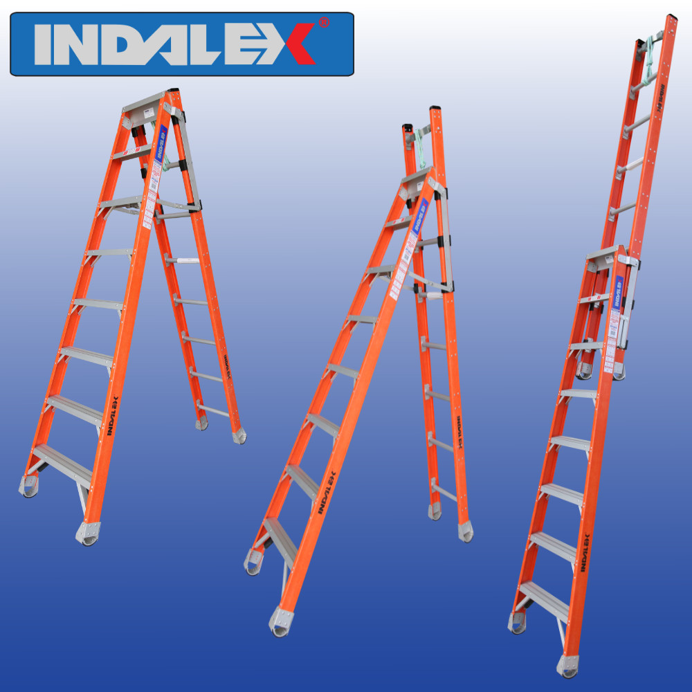 INDALEX Pro Series Fibreglass Combination Ladder expanded