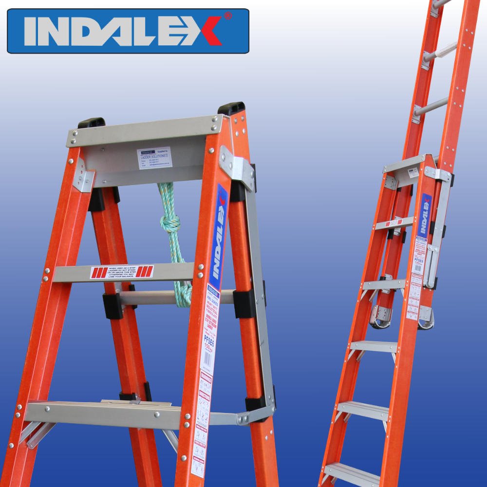 INDALEX Pro Series Fibreglass Combination Ladder close up